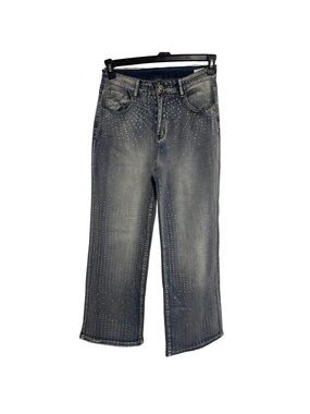 Wide Leg Embellished Jeans